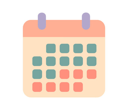 Minimalist flat design calendar icon with pastel colors - Powered by Adobe