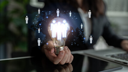 Global human network and workforce distribution highlight human, network, and global presence...