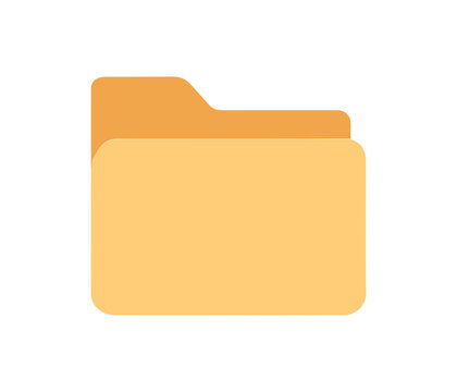 Simple flat style yellow folder icon on white background