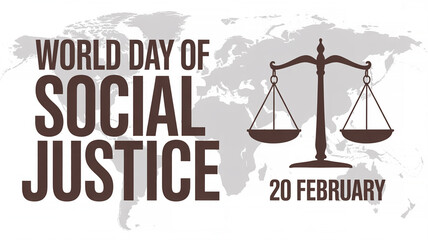 Commemorating world day of social justice on february 20 with scales of justice symbol