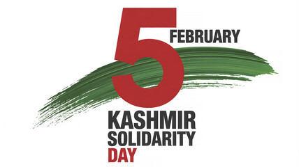 Commemorative design for kashmir solidarity day on february 5, featuring bold text and brush stroke
