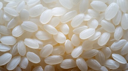 Close-up view of white rice grains for culinary and educational uses