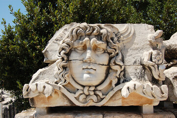 relief of Medusa with snake hair