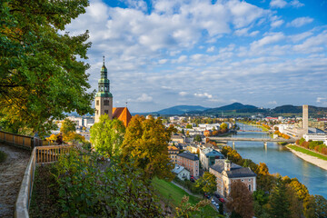 The City of Salzburg, Ortsteil M&uuml;lln, Salzach River, Austria