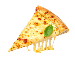 Frisches St&uuml;ck K&auml;sepizza &ndash; leckerer Freisteller auf wei&szlig;em Hintergrund