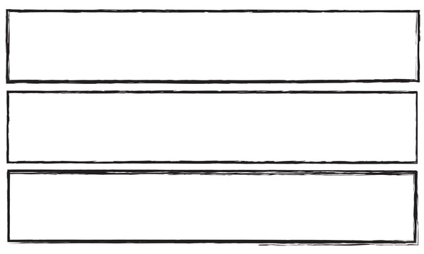 Hand drawn sketch frame vector. Simple doodle rectangle pencil frame border shape. Hand drawn doodle scribble border element for text quote template. Pencil brush stroke style. Vector illustration