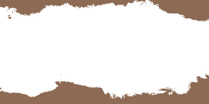 Vintage, old brown grunge paper texture background with a burnt and torn border frame