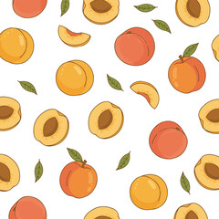 Hand-Drawn Summer Peach & Apricot Pattern