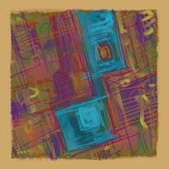 Abstract image for printing. Picture for modern interiors. The picture is painted by hand on a tablet. © neurostructure