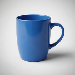 Vibrant blue ceramic mug showcased in a clean, minimalist studio photograph against a light background