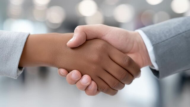 Business handshake for teamwork of business merger and acquisition,successful negotiate,hand shake,two businessman shake hand with partner to celebration partnership and business deal concept