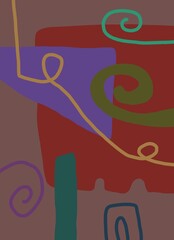 Abstract image for printing. Picture for modern interiors. The picture is painted by hand on a tablet. © neurostructure