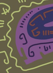 Abstract image for printing. Picture for modern interiors. The picture is painted by hand on a tablet. © neurostructure