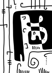 Abstract image for printing. Picture for modern interiors. The picture is painted by hand on a tablet.