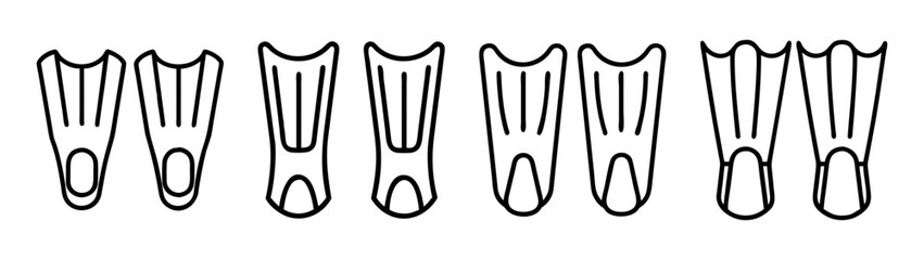 A selection of swimming fins and flippers for various underwater activities © IsratJahan