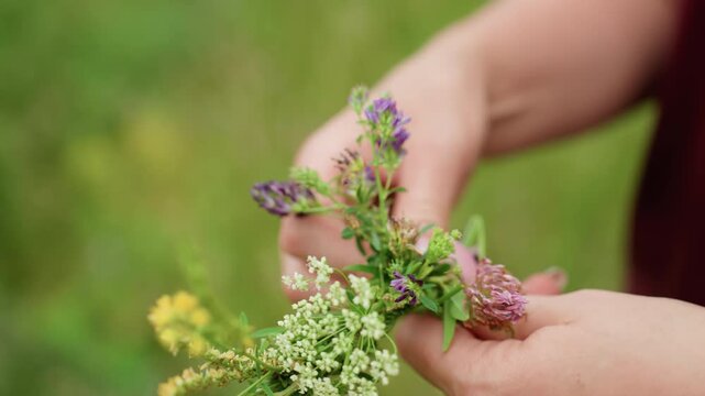 Intricate stems interlace to form beautiful decorative wildflower arrangements, Expert craftsmen intricately weave lively wildflowers into stunning handcrafted summer floral displays