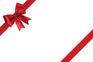 red ribbon on white background
