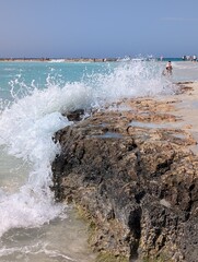 waves on the beach in Ayia Napa
