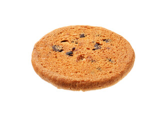 Delicious chocolate chip cookie isolated on white