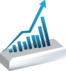 3D Simple Up Arrow Directional Icon Vector Graphic