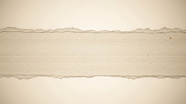 Thin beige washi paper strip, serrated tear, horizontal position