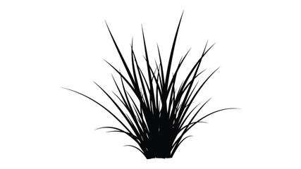 Fototapeta premium A simple black and white illustration depicting a cluster of grass blades on a white background