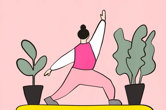 Minimalist wellness illustration in pastel colors