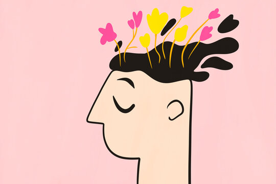 Modern minimalist illustration of wellness and growth