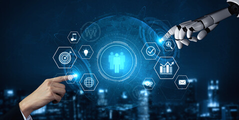 AI coordinating business teamwork, analyzing team communication, enhancing productivity, and aligning digital performance goals through structured collaboration systems. Vouch