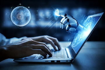 AI on a global quantum computing network, the future of communication and data processing. A...