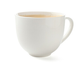 Aromatic coffee in cup isolated on white