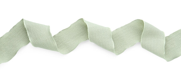 Beautiful color ribbon isolated on white, top view