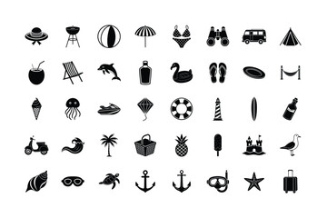 Summer Vacation Icon Bundle Collection