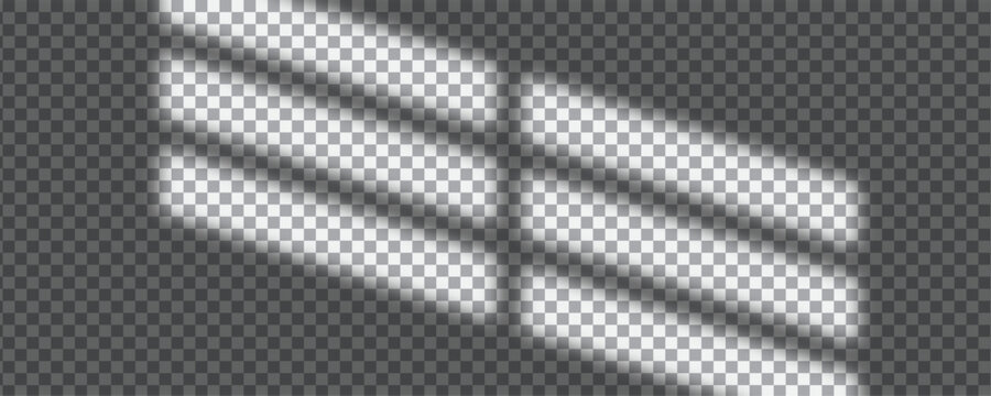 Shadow of Window Blinds Light Overlay on Transparent Background