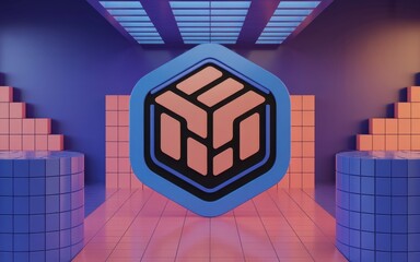  Decorative futuristic artwork with gradient wave structures, soft transparency, and a sense of networked connectivity.