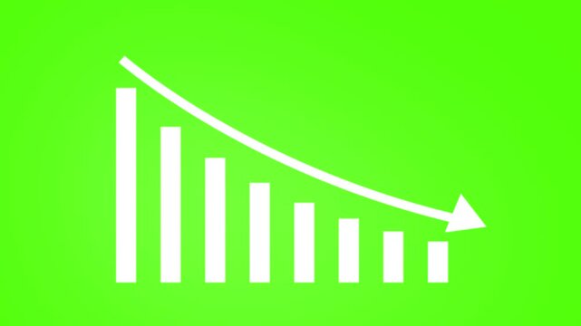 Declining Growth Chart Icon Animation for Business Performance Analysis