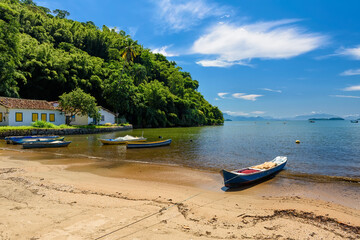 Pontal beach in Paraty, Rio de Janeiro, Brazil. Paraty is a preserved Portuguese colonial and Brazilian Imperial municipality
