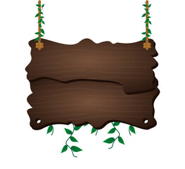 Hanging Rustic Wooden Sign Board with Vines