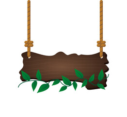 Hanging Rustic Wooden Sign Board with Vines