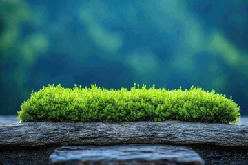 Fototapeta premium Green Moss on Stone Wall