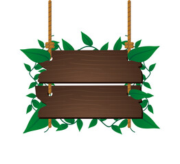 Hanging Rustic Wooden Sign Board with Vines