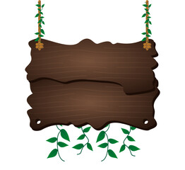 Hanging Rustic Wooden Sign Board with Vines