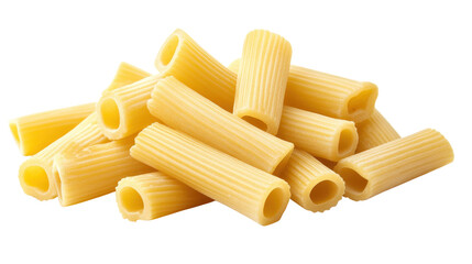 A pile of pasta with a white background 