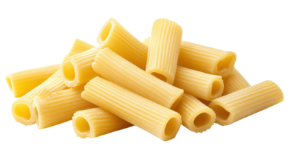A pile of pasta with a white background 