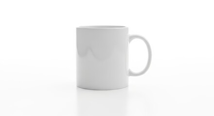 Fototapeta premium Plain white ceramic mug on a white background.