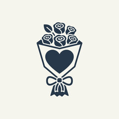 Rose placed on a classic theater ticket stub minimal vector illustration