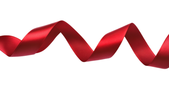A red ribbon is shown in a white background - Powered by Adobe