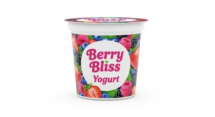 Vibrant yogurt cup with an array of fresh berries.