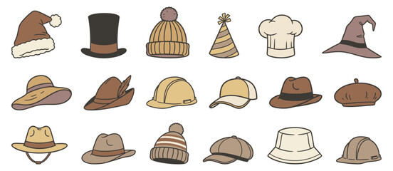 Hats and headgears set