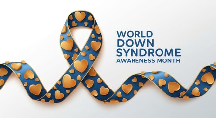 World Down Syndrome Awareness Month ribbon design.